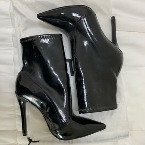 Shultz Vinyl Stiletto Booties made in Brazil size 7